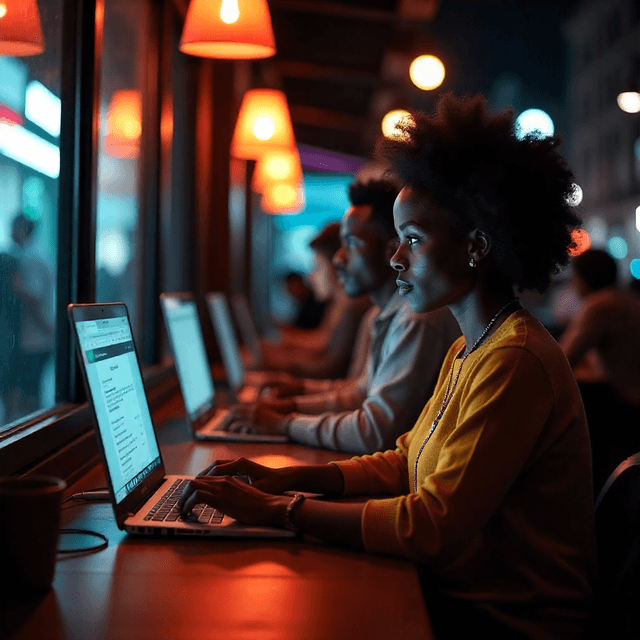 Business connected to a network
